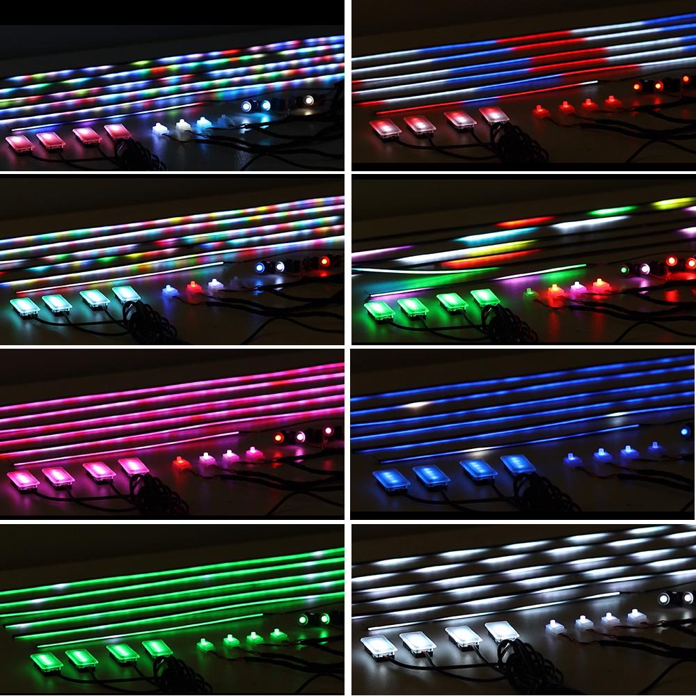 LED Car Interior Ambient Strip Lights RGB Fiber Optic Atmosphere Neon Lighting Kit With APP Control Auto Decorative Lamps
