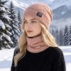 Winter Knit Beanie and Neck Warmer Set for Men Women Warm Slouchy Hat Scarf Outdoor Cap