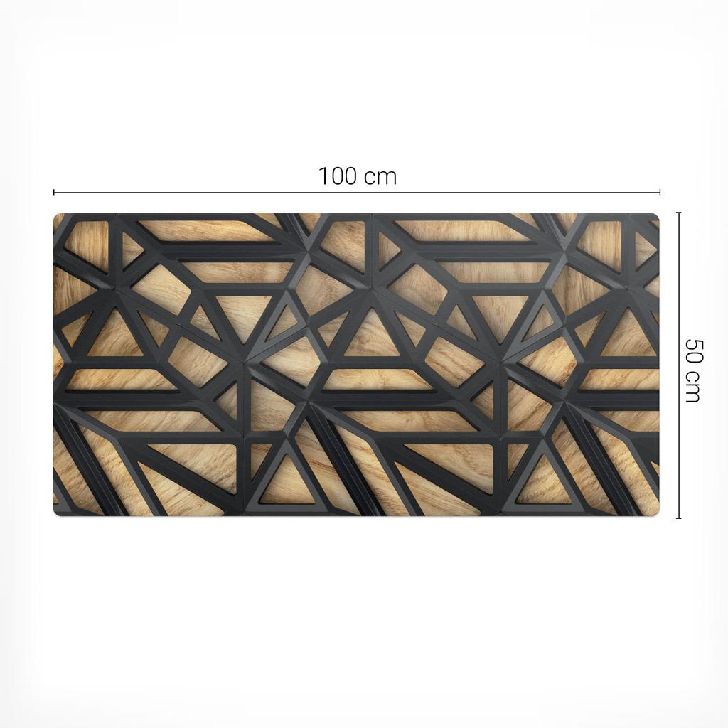 Antypoślizgowa Mata Na Biurko Z Nadrukiem Geometryczny Wzór 3D 100X50 Cm