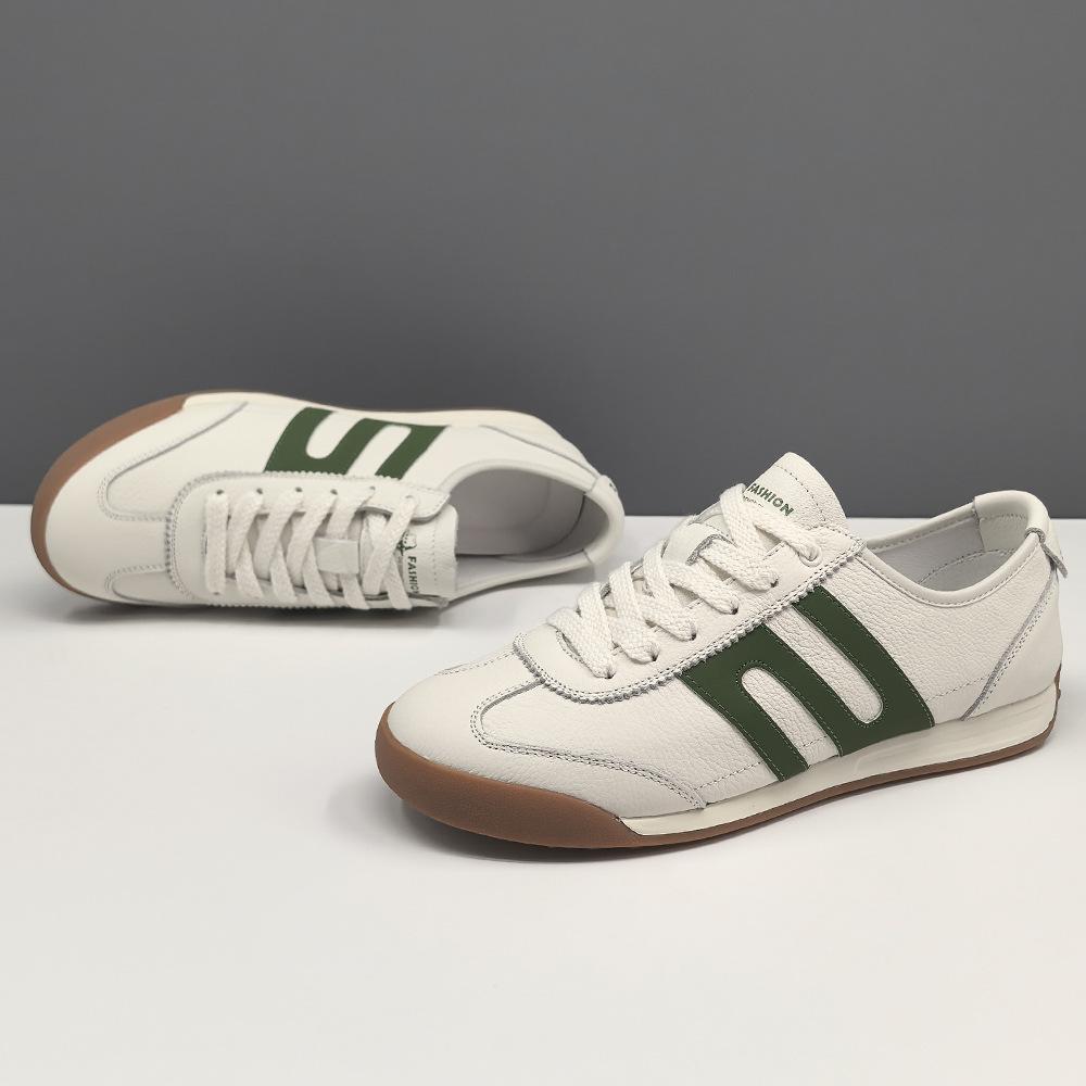 High-End Men'S Casual Shoes Leather Board Shoes Men'S Trend Versatile Shoes European Station Men'S Shoes White Shoes German Training Shoes