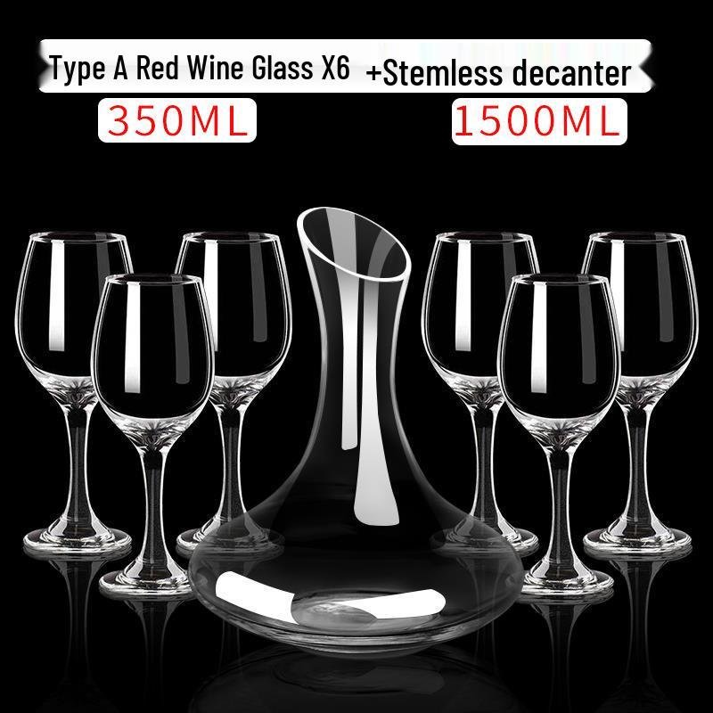 Lyxigt Kristall Vinrött Vinglas & Karaff Set