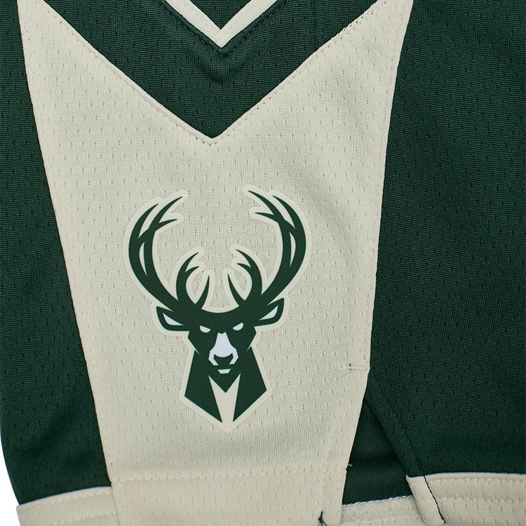 Nike X NBA Youth Milwaukee Bucks Color Block Quick Dry Breathable Lightweight Shorts Kids Shorts Dark-Green 3Z2B7BCQL-BCK