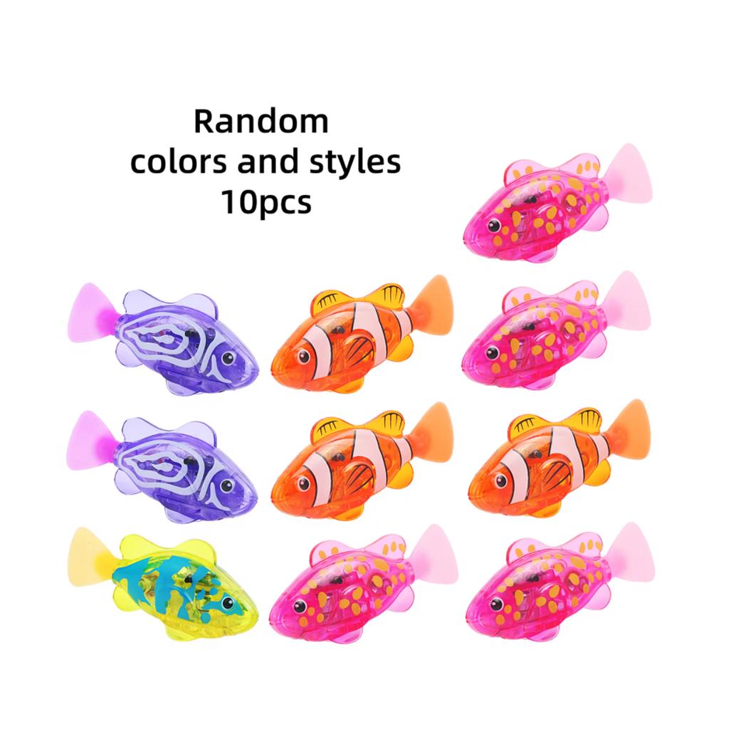 1Pc-50Pcs Baby Bathing Light Sensing Electronic Fish Water Play Toy, Simulating Small Fish Swimming,Suitable For Teasing Kittens