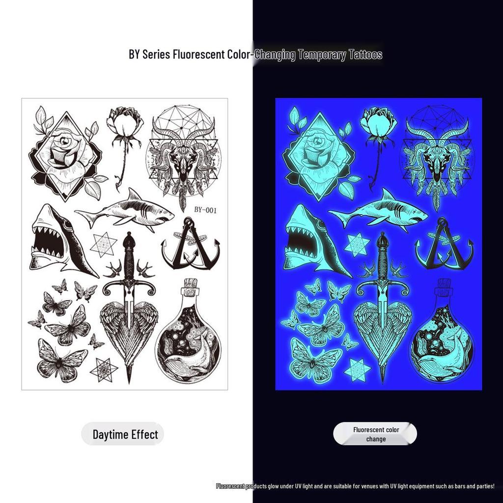 Creative Fluorescent Waterproof Full Arm and Face Tattoo Sticker