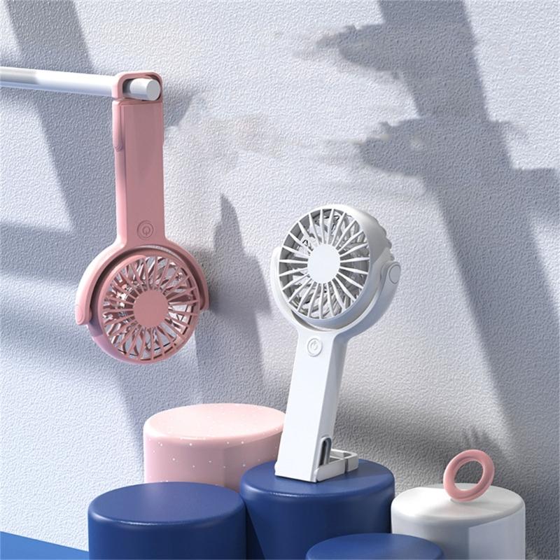 Handheld Fan Portable Fan Rechargeable Small Pocket Fan with 5 Speed Foldable Hook for Office Outdoor Indoor Pocket Fan
