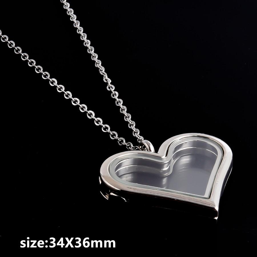 1pcs Alloy Pendant Magnet Locket Necklace Water Droplet Rectangle Heart Necklaces For Women Men DIY Photo Stainless Steel Chains