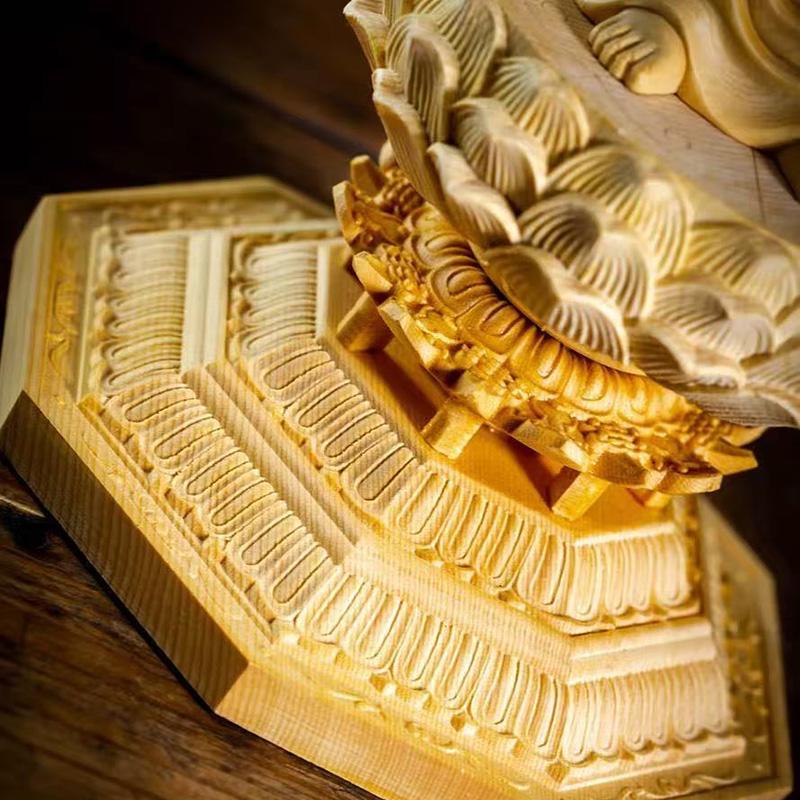 wood carving shakyamuni buddha statue Founder of Buddhism Home Living Room Office Wealth Luck Feng Shui Decor Great Buddha