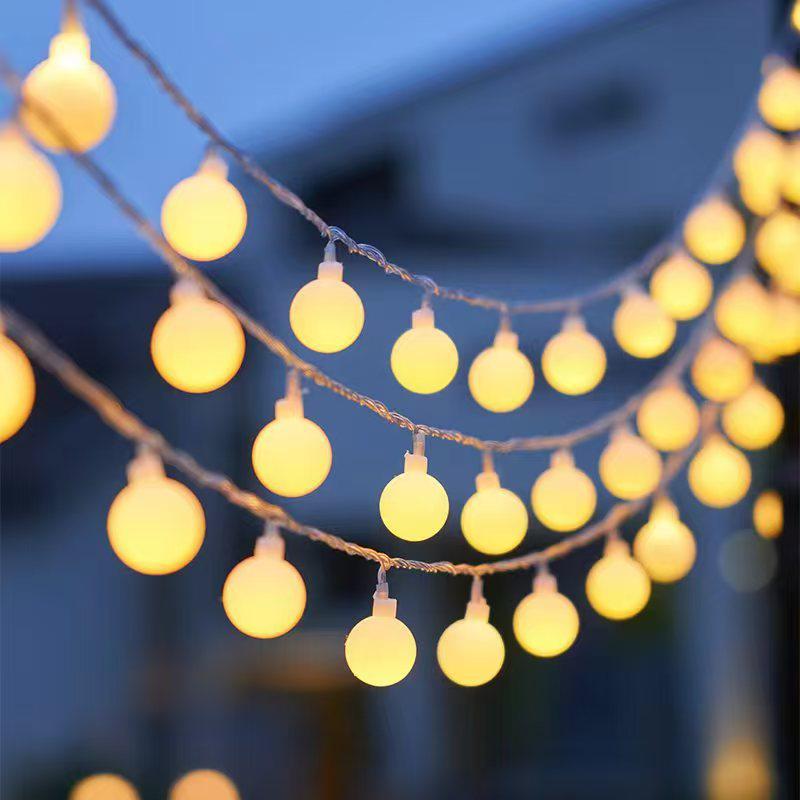 Frosted White Bubble Ball Battery-Powered Outdoor Camping String Lights for Tents - Starry Sky Ambience 3m 20 lights [USB Version]