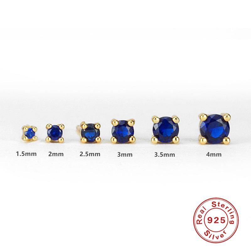 S925 Sterling Silver Classic Simple Diamond Stud Earrings Fashionable Personalized Style Earrings 6 Sets Of Accessories