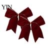 Holiday Wreath Decorations 2Pcs Christmas Tree Bow Decors, Velvet Fabric Hanging Ornament Indoor Supplies for Home, Festive Garland Wedding