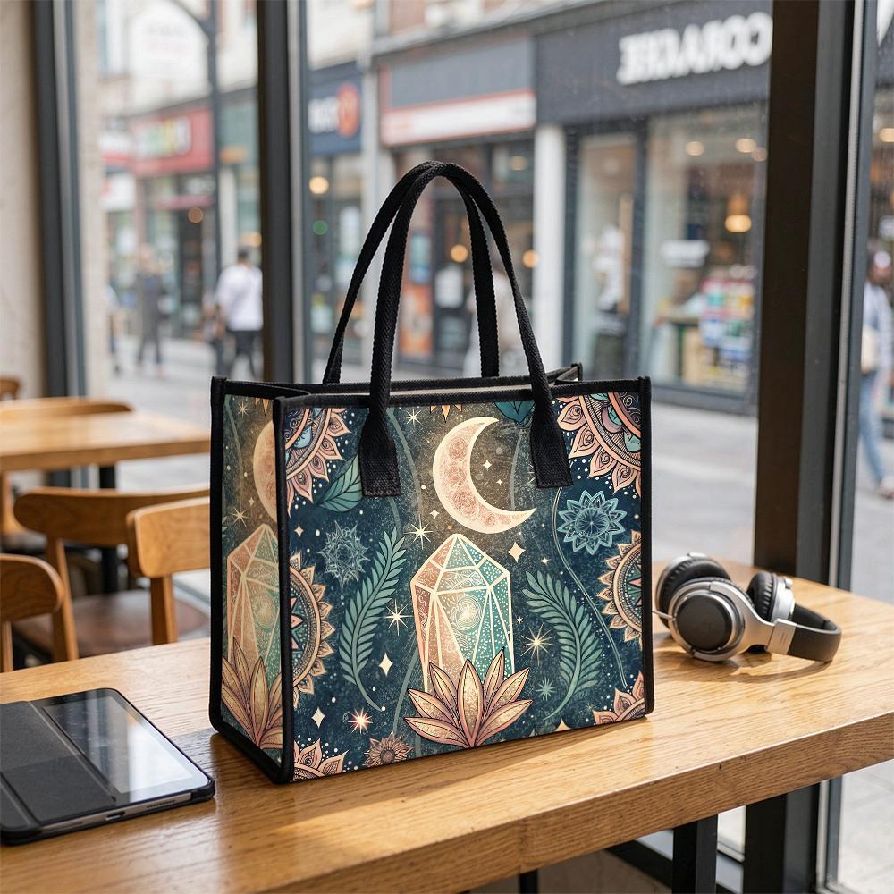 Bohemian Moon Crystal Pattern Tote Bag Casual Daily Use