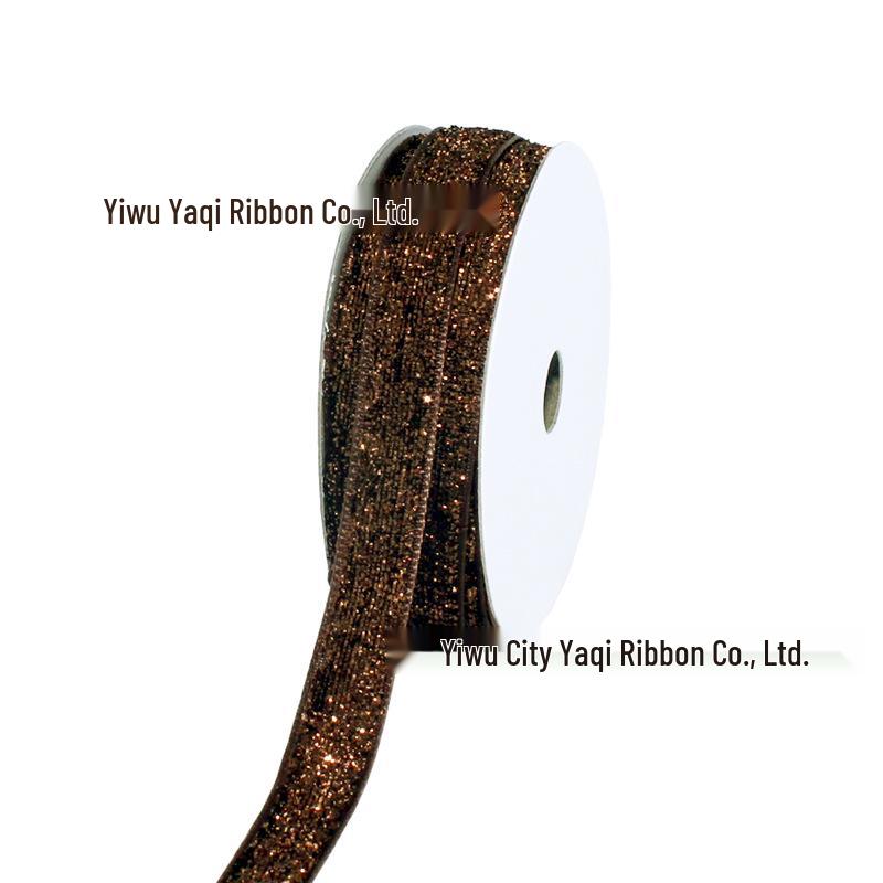 1cm Flocked Ribbon for Gift Wrapping & Costume Decoration - Non-Elastic, Shiny Woven Design