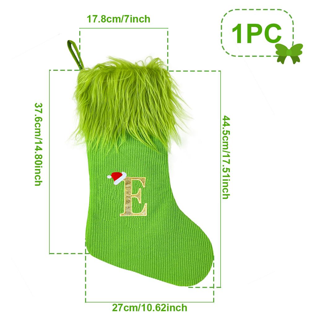Christmas Green Knitting Stocking Merry Christmas Decor For Home 2025 Xmas Ornaments Decor Navidad Noel Kerst New Year Gift 2025