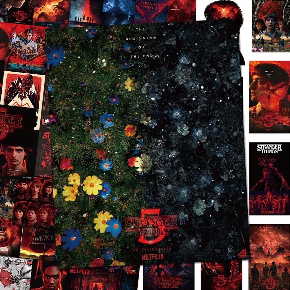 54 PCS Stranger Things Stickers,Stickers Movie Anime Stickers for Laptop Journal Skateboard Guitar Luggage