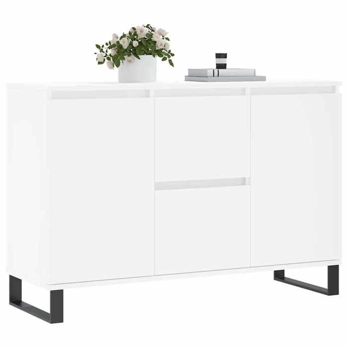 VidaXL Buffet, Armoire Latérale avec Pieds, Meuble de Rangement, Organisateur de Salon Salle de Séjour Intérieur, Blanc Bois 827212