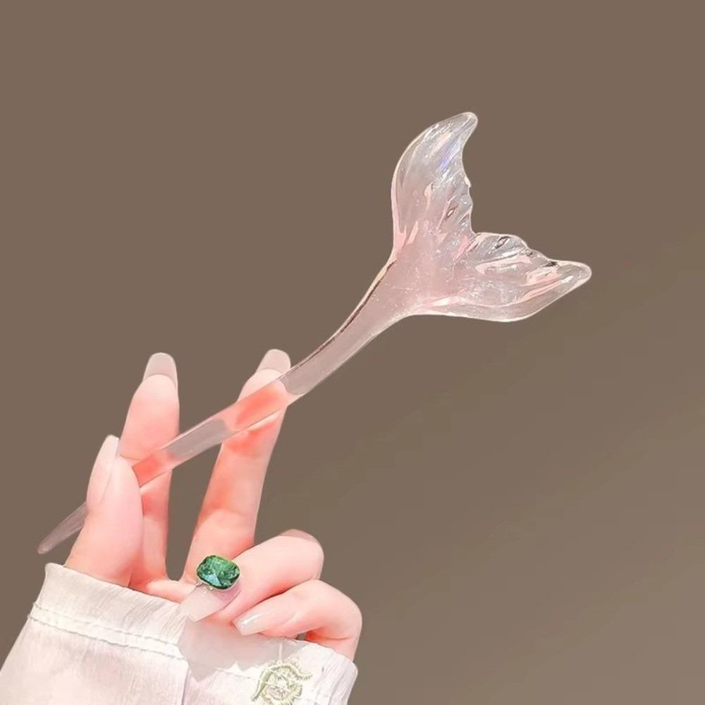 Transparent Hair Sticks Blue Women Scrunchie Headwear New Fish Tail Hairpin