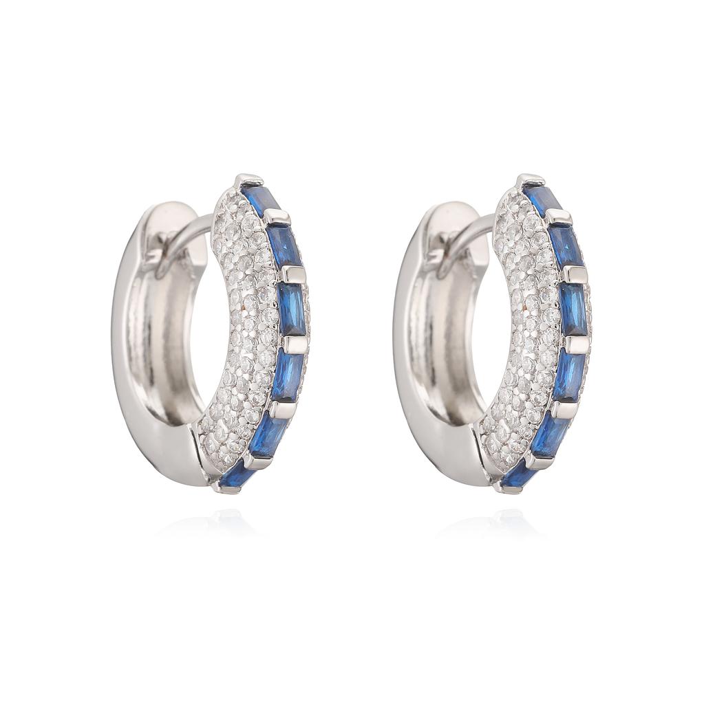 18K Gold Plated Zircon Hoop Earrings for Women Micro Paved Cubic Zirconia Huggie Earrings Elegant Brass Hoop Earrings