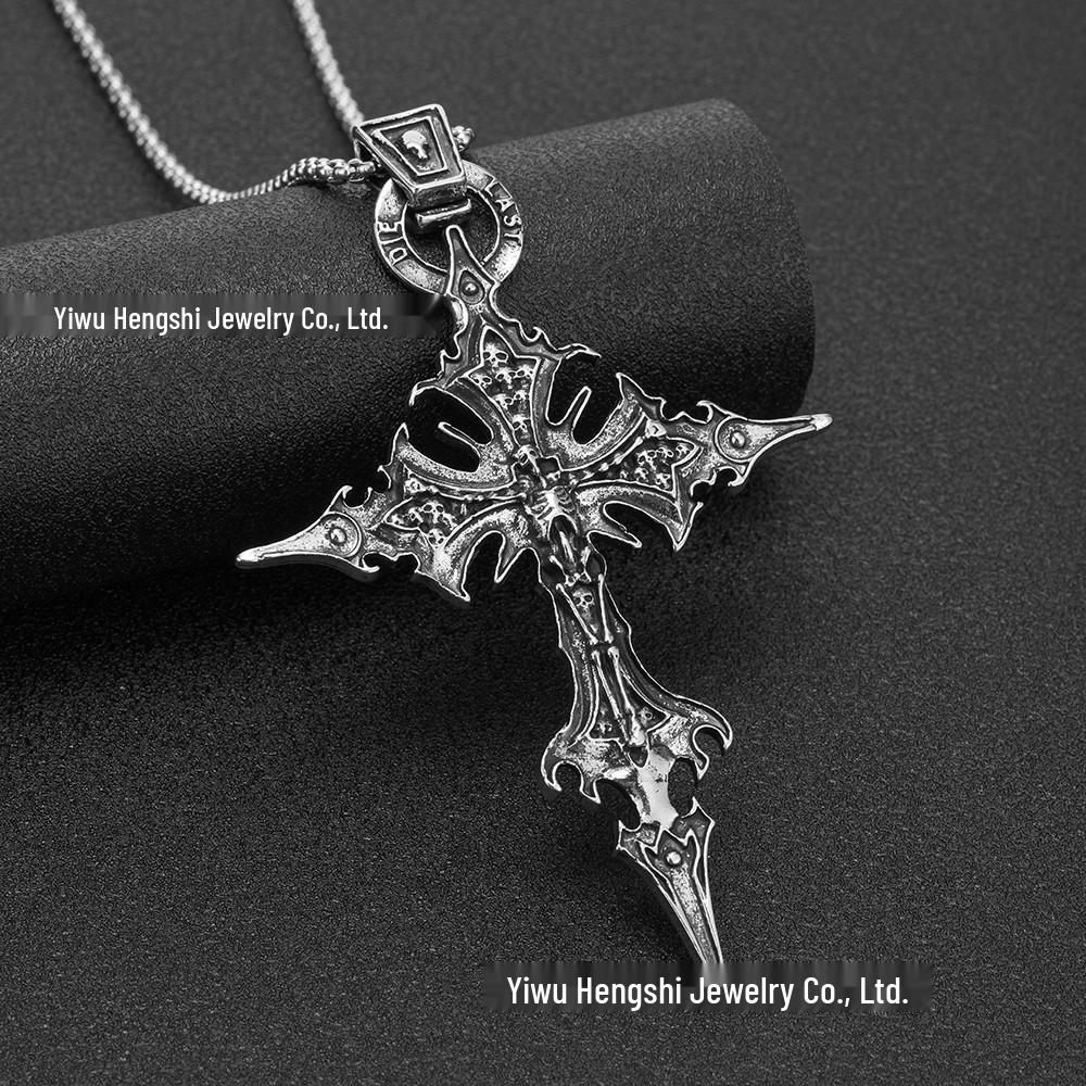 

Cross Personality Retro Gothic Skull Pendant Necklace - European American Fashion Statement