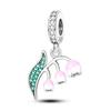 Cactus Pendant White Copper Plated 925 Silver Pendant Beads Diy Bracelet Necklace