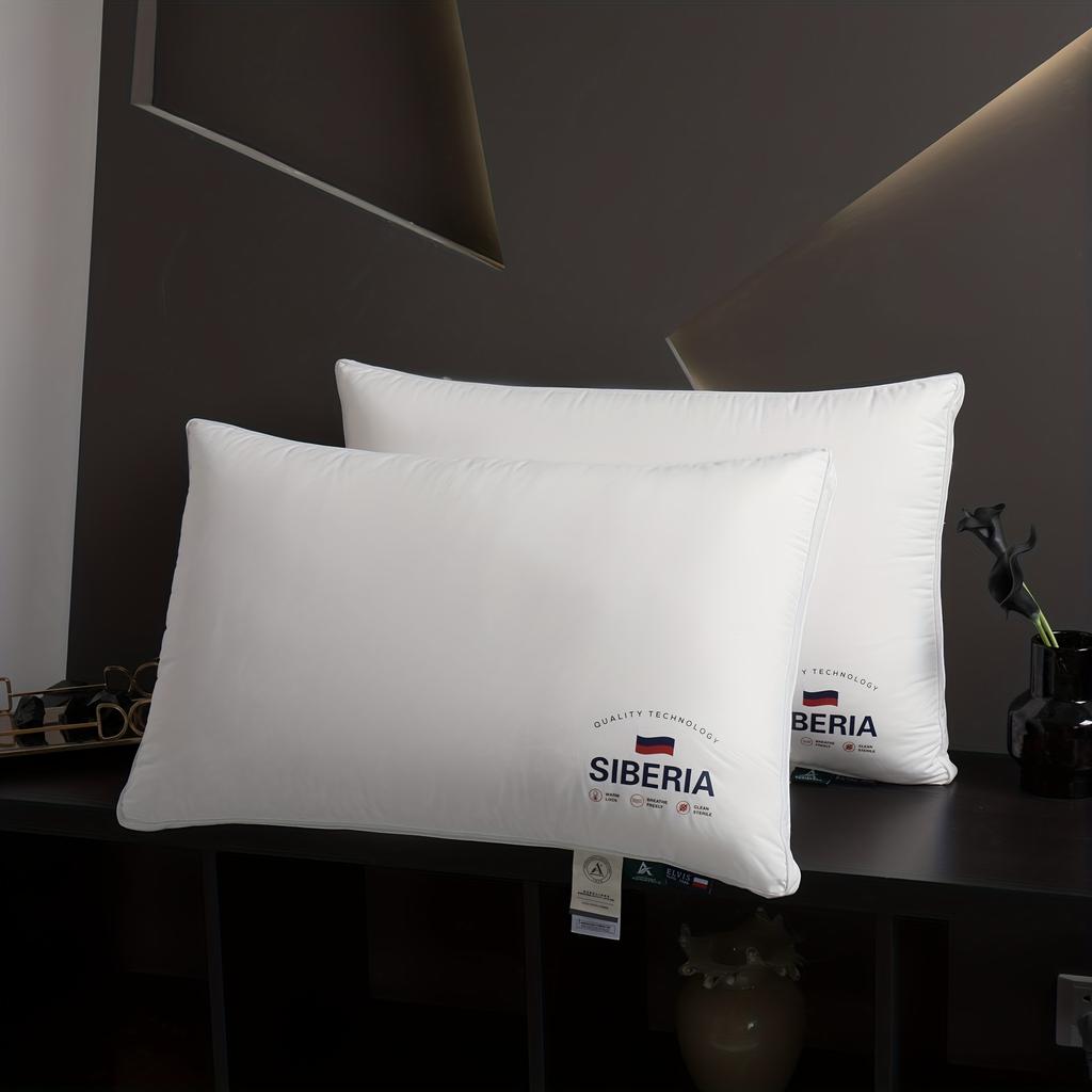 All Cotton Pillow with Thickened and Encrypted Core for Neck Protection, Available In 3 Heights, Bedroom Pillow, White