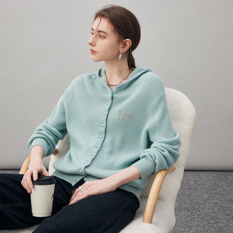 

Komon Boca Женский кашемировый кардиган с капюшоном и вышивкой XL