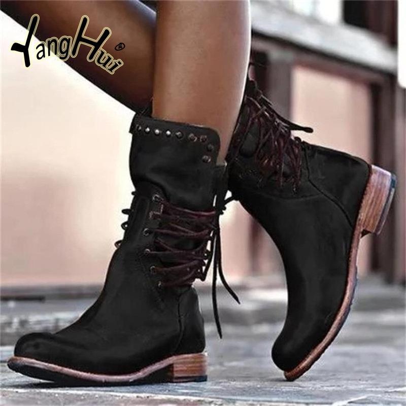 Móda 2024 Britský styl Podpatek Motorkářské boty Šněrování Zip Nepravidelné Nýty Doplňky Gotický styl Platformové boty pro ženy Zima