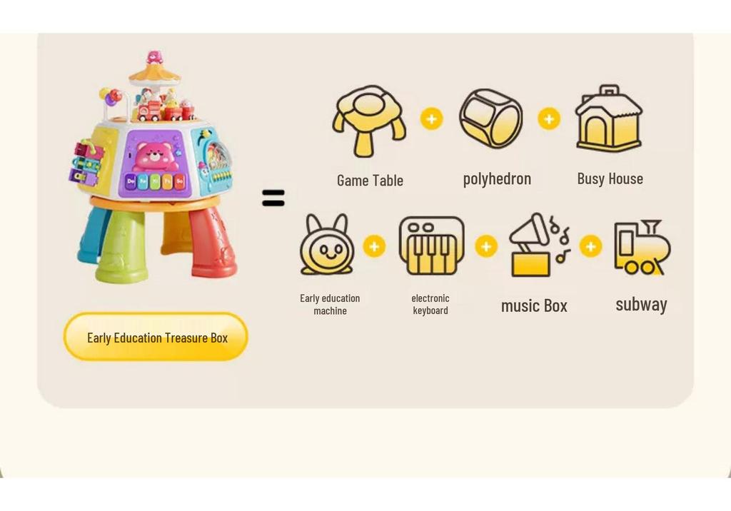 Early Education Treasure Box: Baby Toys for 0-3 Year Olds - Interactive Play Table & Intellectual Birthday Gift