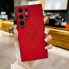 For iPhone 16 Pro Max 15 14 Pro 13 12 11 Samsung S25 Ultra S24 FE S23 Plus S22 A56 A16 A55 A35 Luxury Deer Pattern Leather Shockproof Phone Case Cover