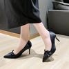 Sommer Neuer Stil Wildleder Wasserdicht Slip-on Damen Stiletto Sandalen 2025 Elegant Kleid Party Schleife Designer Hohe Absätze Übergröße