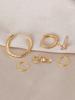 6PCS Retro Cubic Zirconia Butterfly Earrings Set with Plain Loops Simple Women's Daily Wear Vacation Jewelry Accessory