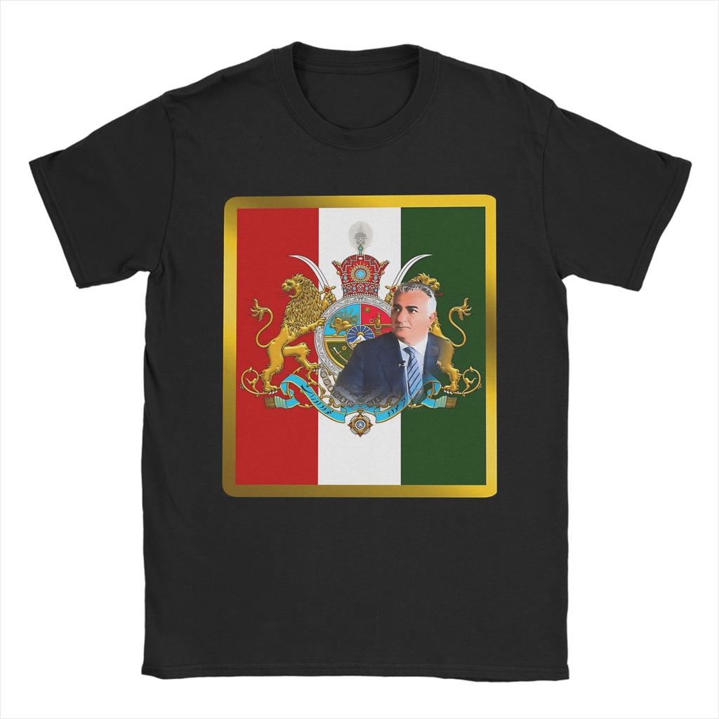 Funny Reza Shah Pahlavi TShirt for Unisex Round Neck Cotton T Shirts Short Sleeve Tee Shirt Original Clothing