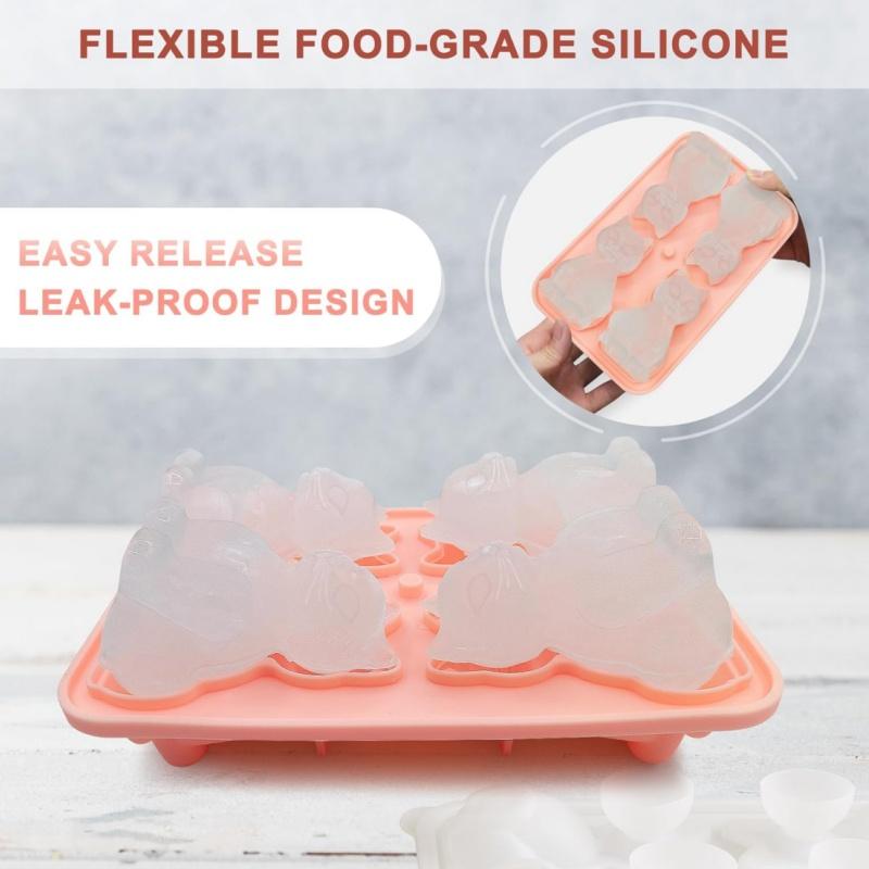 1PC 3D Cat Ice Block Mold Easy To Release Silicone Ice Hockey Device Household Kitchen Ice Making Mold Free of BPA 6