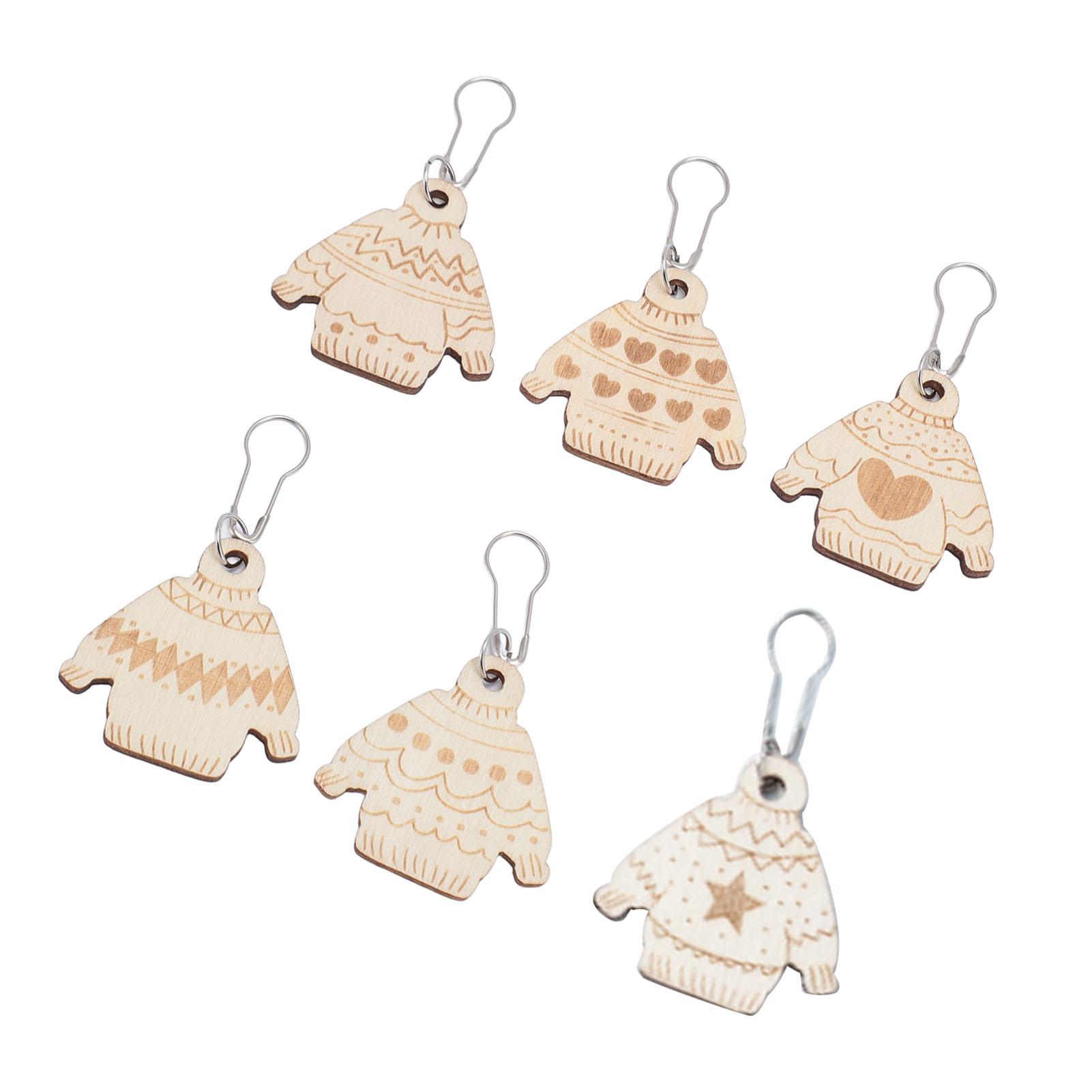 

6 шт. Деревянные съемные маркеры для вязания спицами и крючком Легкие Многоцелевые Запирающиеся