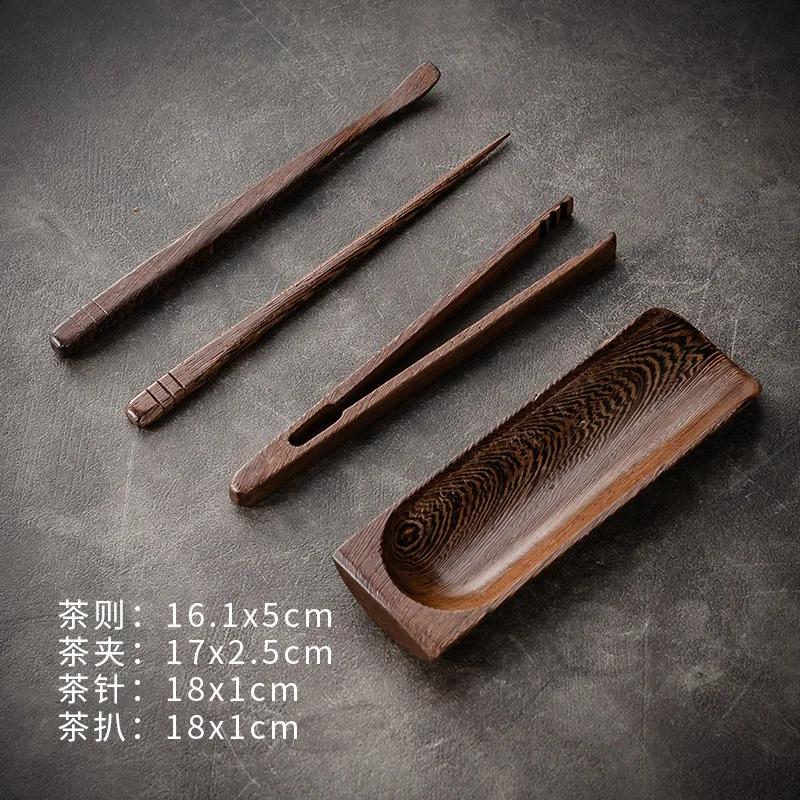 

Door Frame Tea Holder Tea Ceremony Tea Holder Tea Clamp Tea Needle Tea Spoon Kung Fu Tea Set Dry Pour Four-Piece Set Cha He