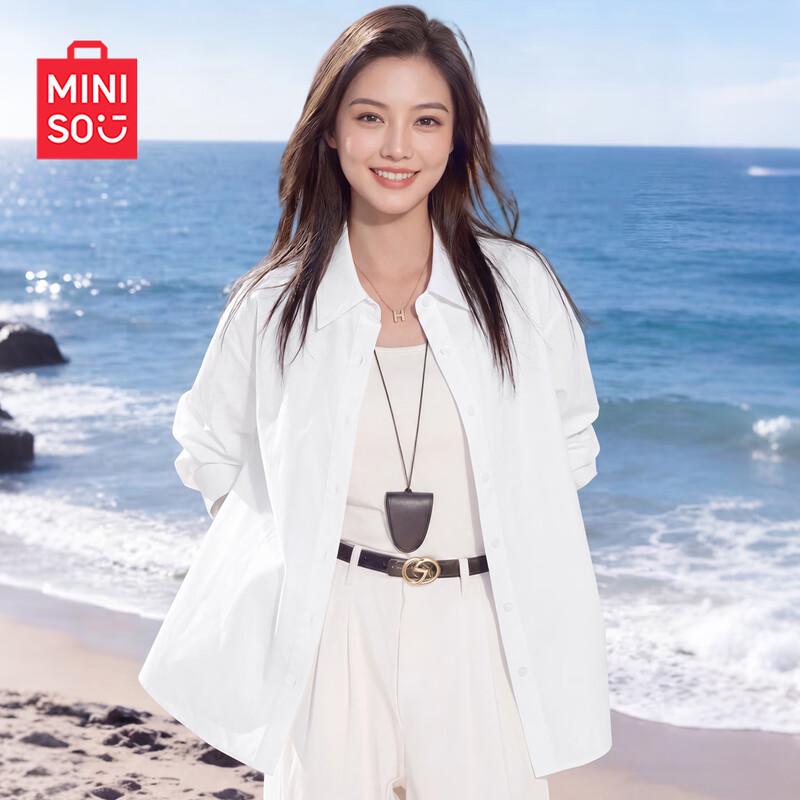 MINISO Women s Ice Silk Lightweight Sun Protection Cardigan Shirt M