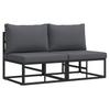 Garden Furniture Set 2 Pieces Black and Anthracite 70 X 71.5 X 71 Cm