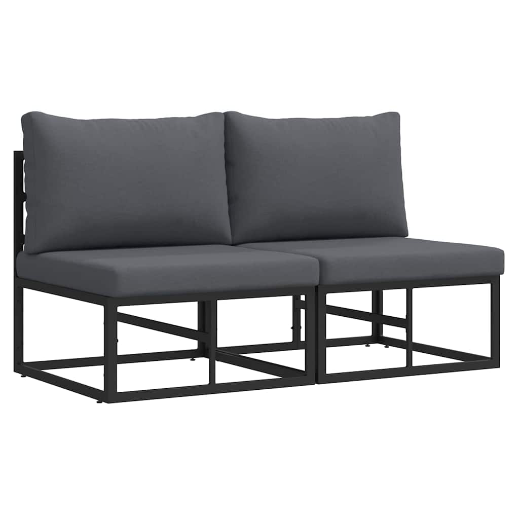 Garden Furniture Set 2 Pieces Black and Anthracite 70 X 71.5 X 71 Cm