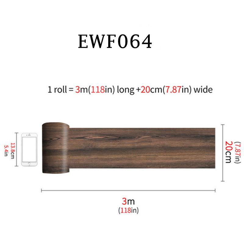Samolepky na renovaci podlahy v ložnici 20*300 cm Samolepky s texturou černého dřeva Samolepky na domácí nástěnnou dekoraci