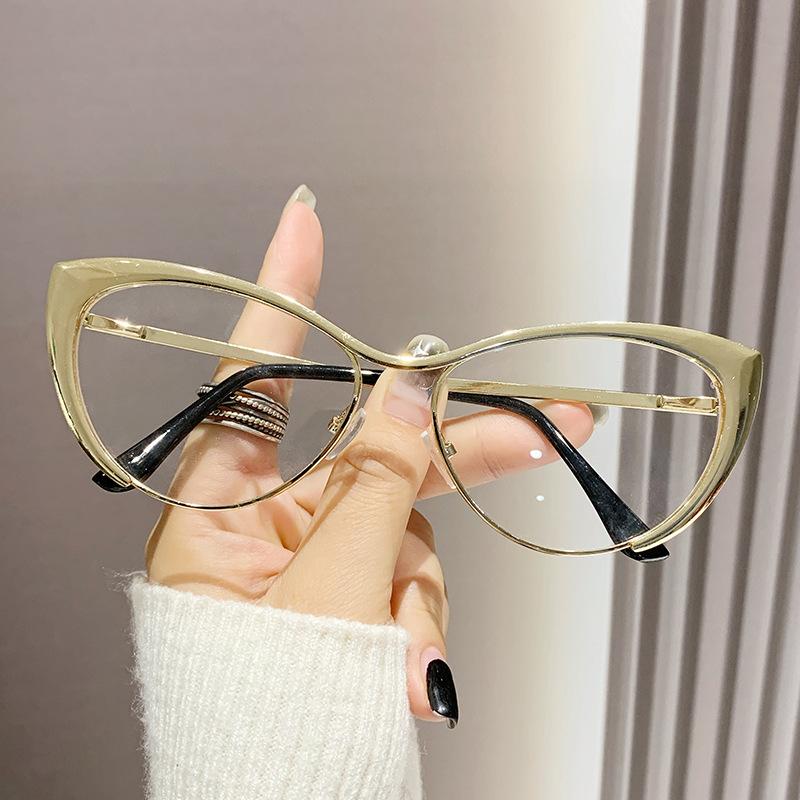 Ladies Retro Metal Cat Eye Myopia Glasses Men Women Fashion High-definition Anti Blue Light Eyeglasses Optical Diopter Eyewear