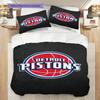 Lebendige Detroit Pistons NBA Spirit Bettwäsche(1 Bettbezug + 2 Kissenbezüge, ohne Füllung) Weiche und bequeme Bettbezug und Kissenbezug Bettwäsche-Set
