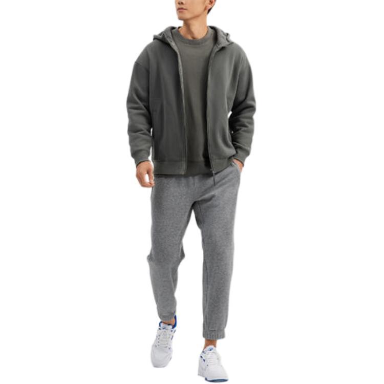 Decathlon DOMYOS CREW NECK SWEATER 500 Warm Solid Sports Sweater Men's Khaki Grey