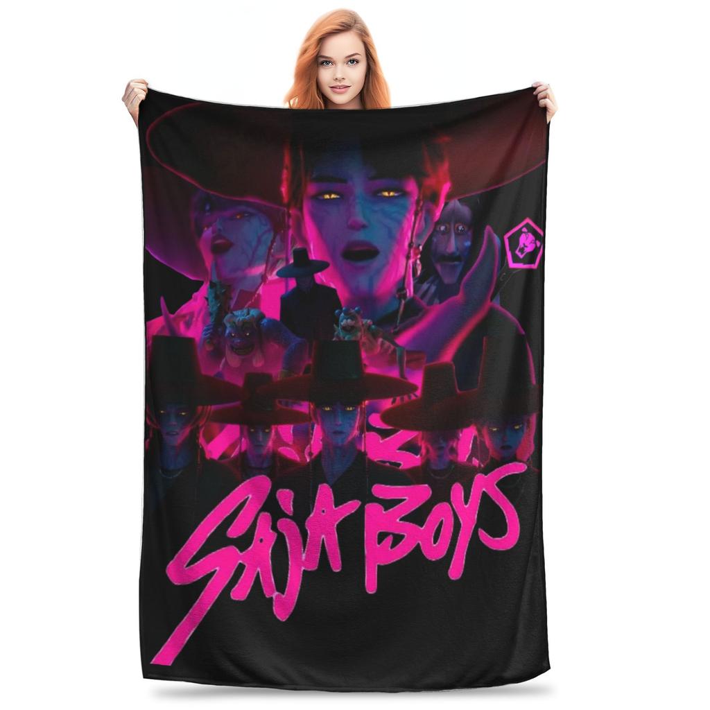 Saja Boys But Daddy I Love Him Kpop Demon Hunters Blanket Multiple Sizes Warm Cozy Fluffy  Throw Blankets for Couch Sofa and Bed