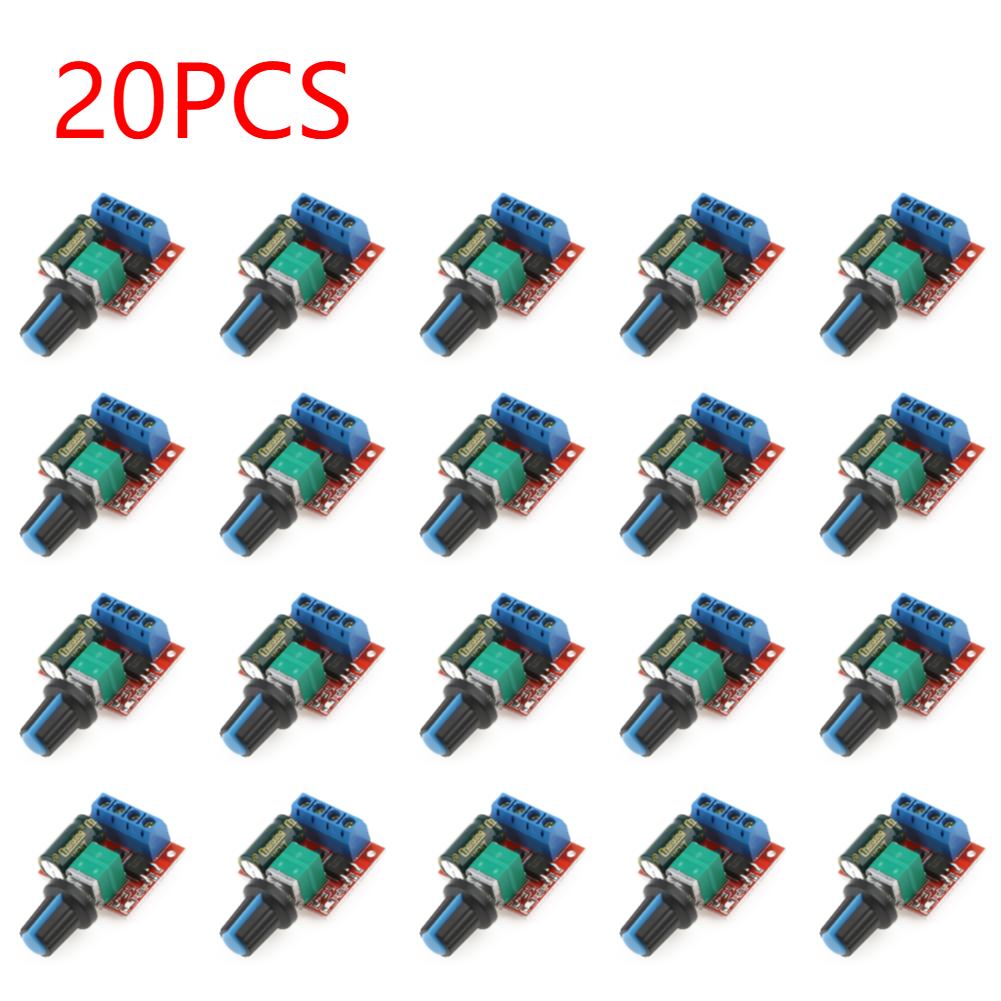 

PWM Adjustable Motor Speed Controller DC 4.5V-35V 90W 5A Direction Adjustable Self-Recovering Fuse Automatic Recovery Speed Cont