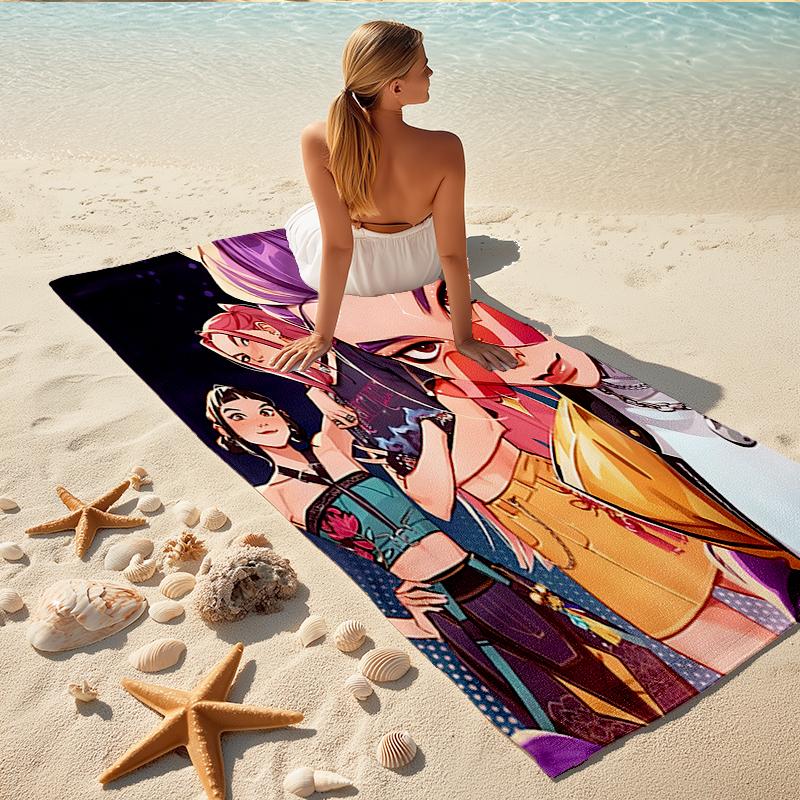 1Pc Fantasy Fashion Unite Beach Towel, Quick Dry, Multi-Use for Beach Pool Gym Yoga Home Travel, Christmas, Halloween, Xmas Gift M92953