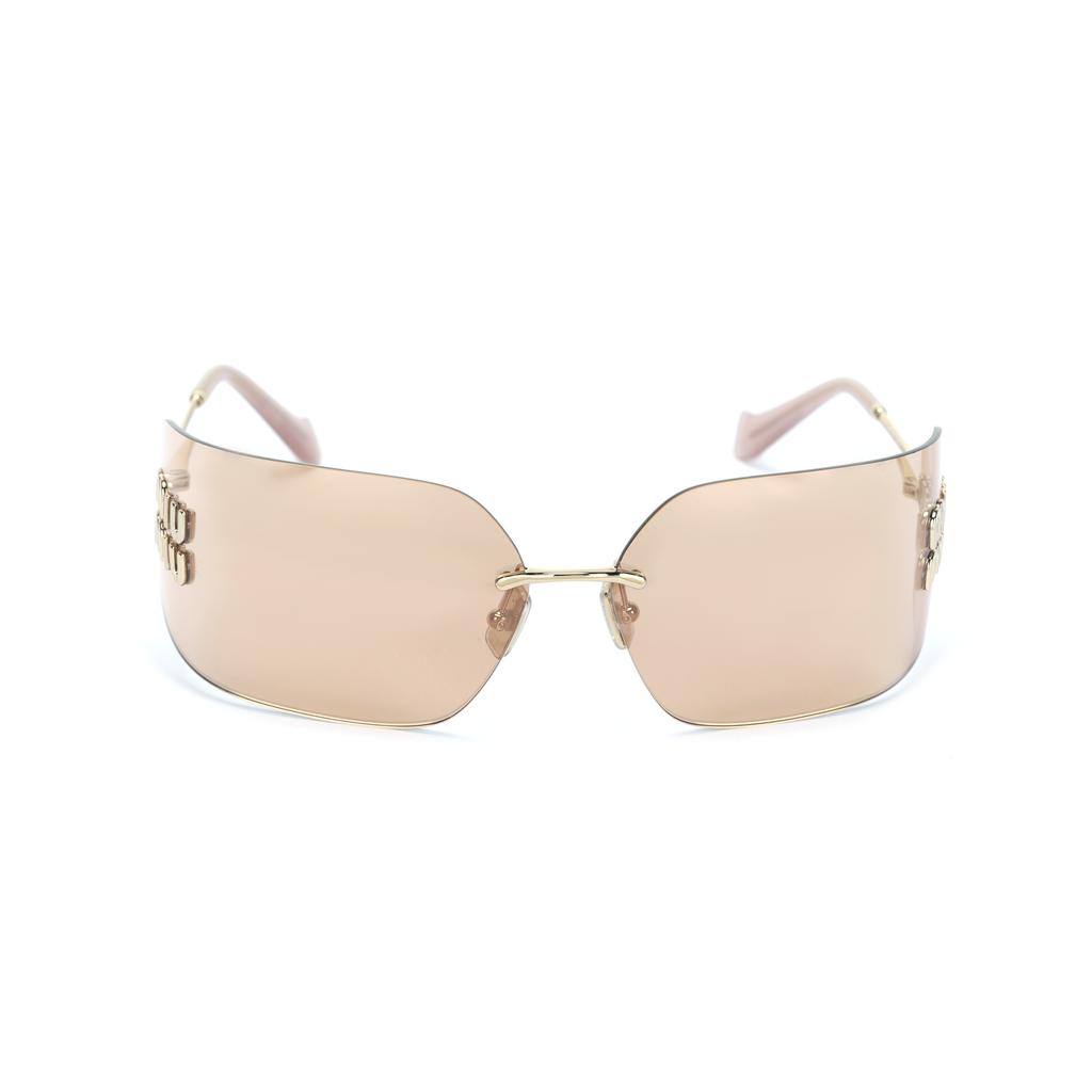 Miu Miu Logo Embossed Irregular Shape Sunglasses Women sunglasses Gold SMU54YMZVNFE20FC080
