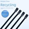 Reusable Nylon Cable Tie with Square Head, Black & White
