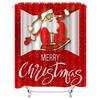 TU Festive Christmas Shower Curtain Holiday Bathroom Decor Merry Xmas Backdrop Waterproof Fabric Santa Claus Design Festive Home