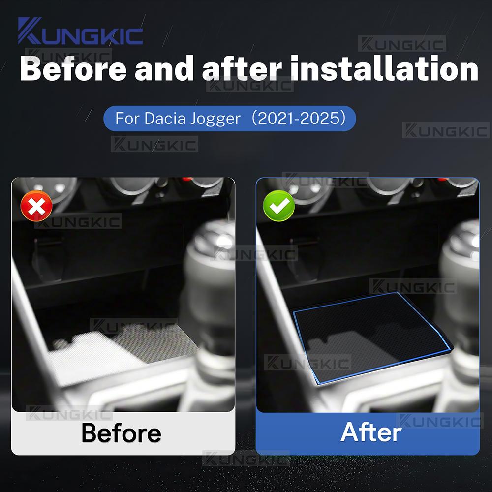 Anti-Slip Slot Pad Set for Dacia Jogger Hybrid 2021-2025 Interior Door Groove Mats