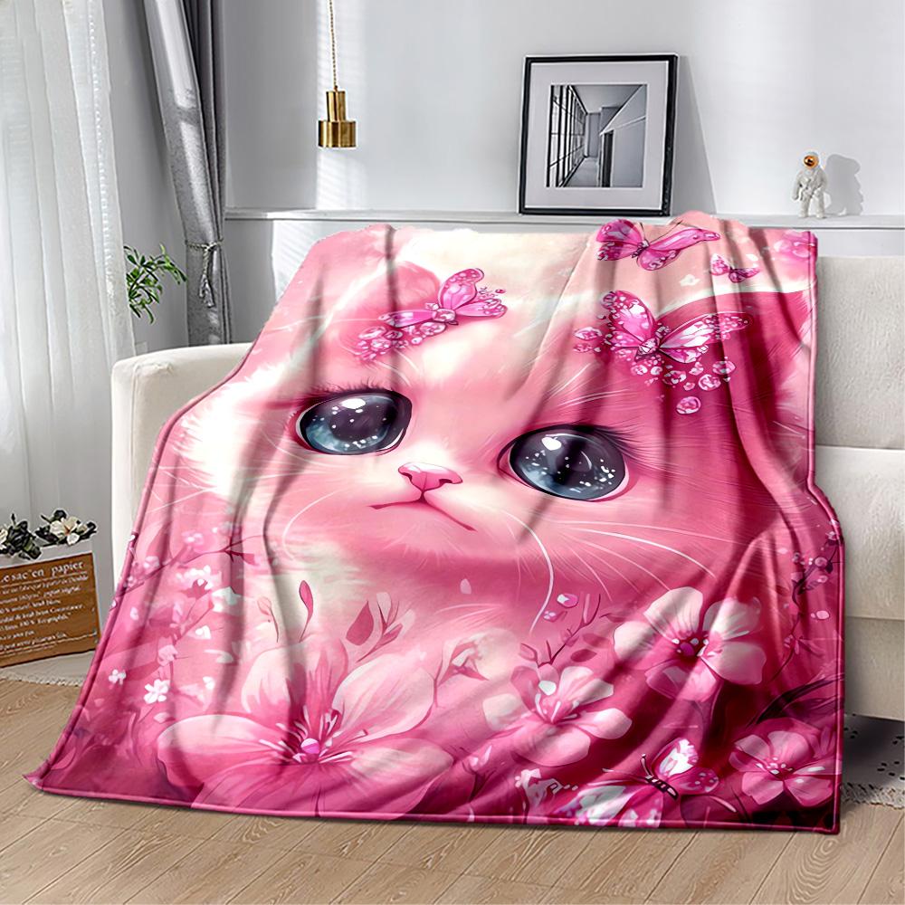 1pc Cute Elephant On Moon Blanket Soft Comfortable Lightweight Perfect for Travel Camping Picnics Sofa Office Bed Living Room Ideal Gift for Friends