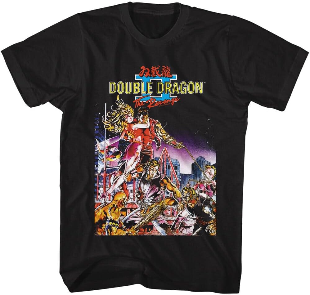 Double Dragon II Technos Video Game The Revenge Fighters Men s T Shirt Black XXL чёрный